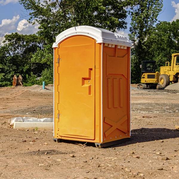 how often are the porta potties cleaned and serviced during a rental period in Parker Dam